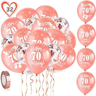 HOWAF 18th Birthday Balloons, Pack Of 30 Rose Gold Birthday Balloons Latex Confetti Balloons & 2 Ribbons for Boys Girls Happy 18th Birthday Party Decorations Supplies - 12 inch (Age 18)