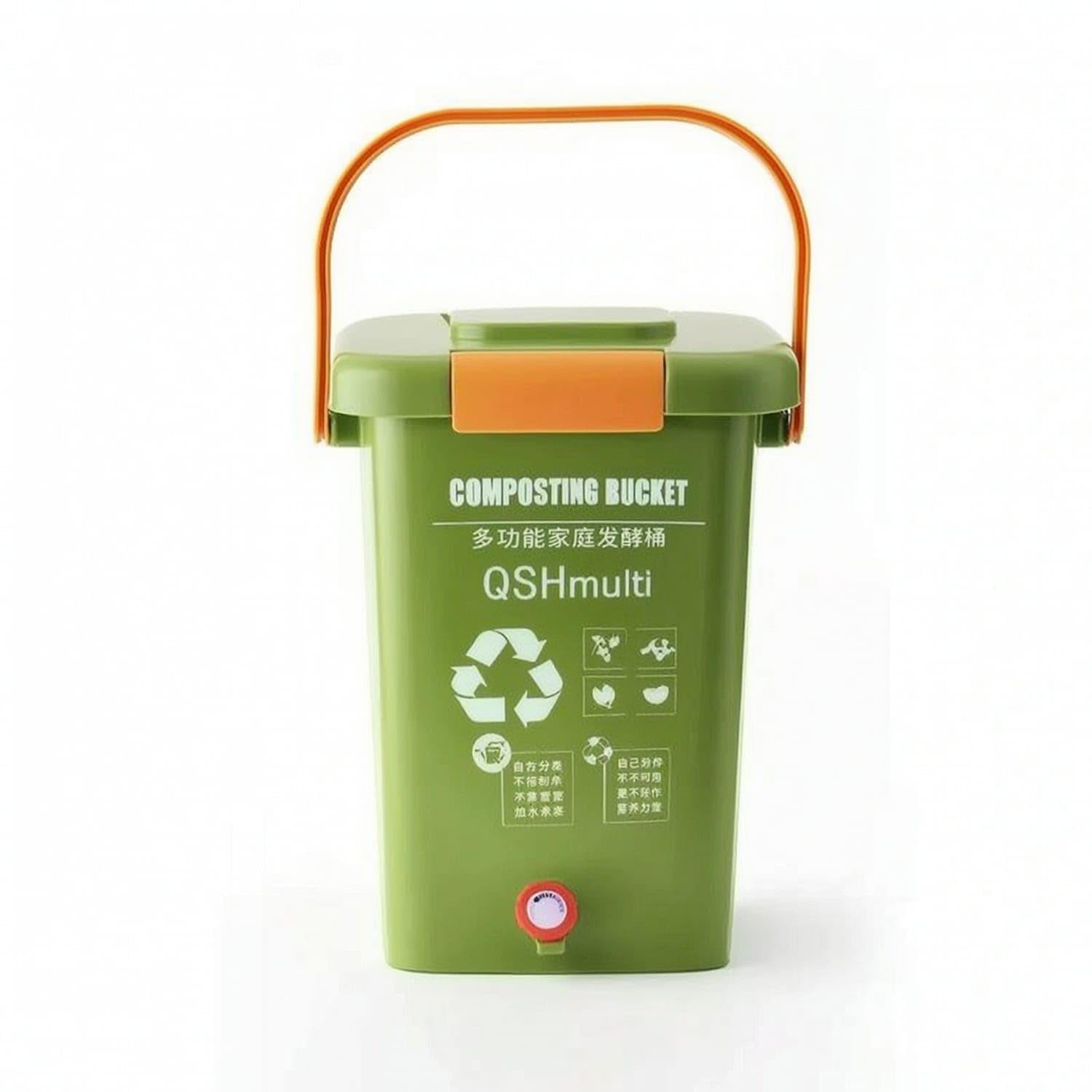 Easy-to-Use Compost Bin with Lid and Spigot Odor-Control Compost Container with Tap Indoor Bokashi Fermenter with Spigot Countertop for Gardeners, Homeowners, Balcony, Kitchen Compost Bi B-picture-22