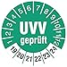 Produktbild 50 Stück UVV geprüft 30 mm Prüfplaketten Prüfetiketten Prüfaufkleber türkis 2019-2024