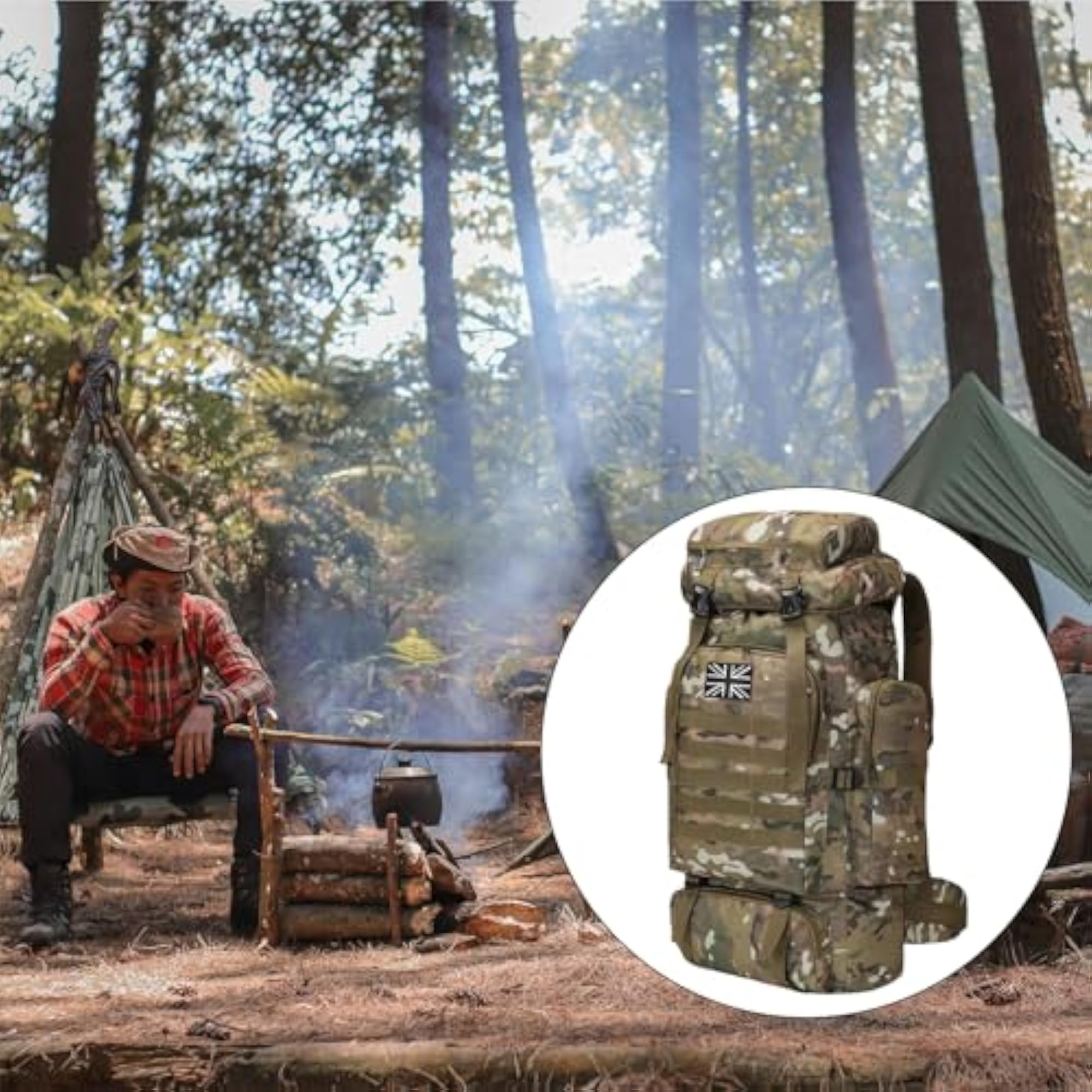 80L Waterproof Hiking Backpack, Lightweight and Spacious