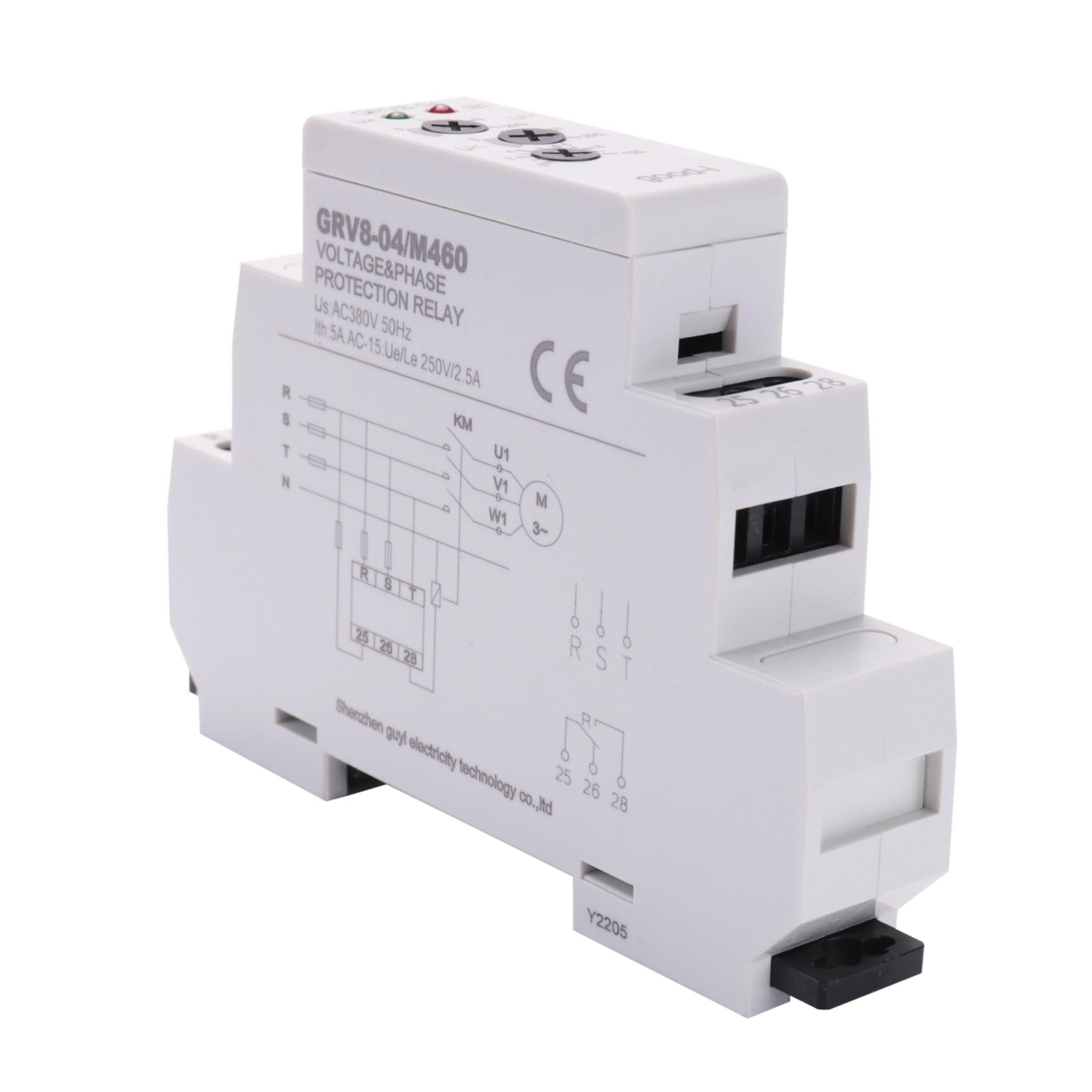 5X GRV8-04 M460 Relé de Monitoreo de Voltaje TrifáSico Secuencia de Fase ProteccióN de Falla de Fase Relé de Control de Voltaje