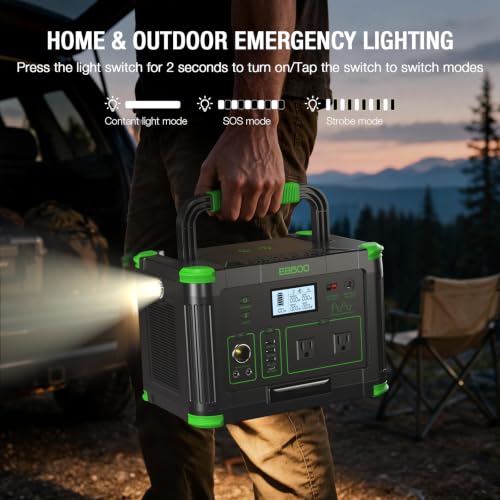 Portable Power Station 500W (Peak 1000W), 519.48Wh Outdoor Solar Generator - Image 6