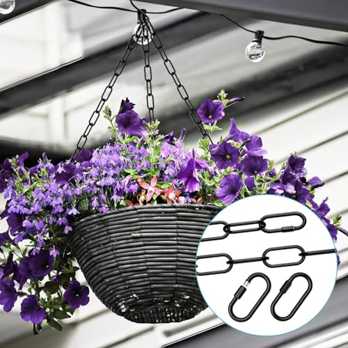 Image of 2 Pack 3 Feet Industrial Black Light Fixture Chain, Plant Hanging Chain, with Detachable Link, Maximum Load is 60 Pounds