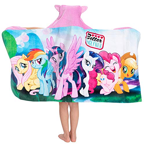 Image of My Little Pony Bath /Pool /Beach Soft Cotton Terry Hooded Towel Wrap, 24 in x 50 in, By Franco Kids