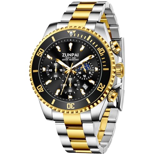 Montre chronographe pour homme de haute qualité en acier inoxydable pur