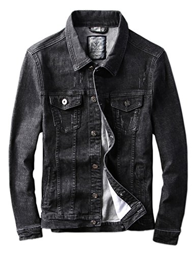 Dsdz Mens Classic Vintage Washed Trucker Jean Denim Jacket Coat Us S(Tag Xl) #TOP18