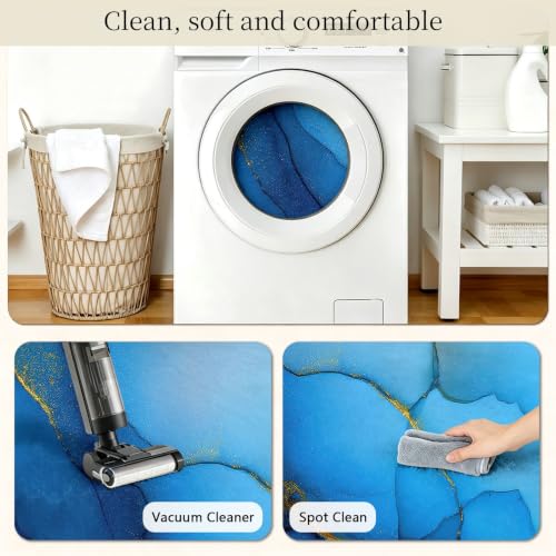 Tapis rond lavable au design abstrait fluide moderne de 120 cm - 6