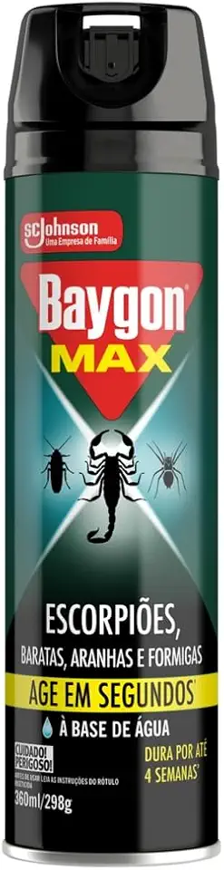 Baygon Inseticida Aerosol Mata Baratas e Formigas, Elimina Barata Até Nos Ninhos, 360ml