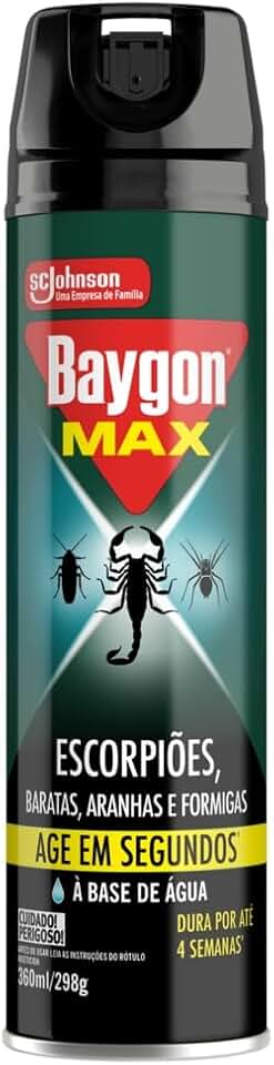 Baygon Inseticida Aerosol Mata Baratas e Formigas, Elimina Barata Até Nos Ninhos, 360ml