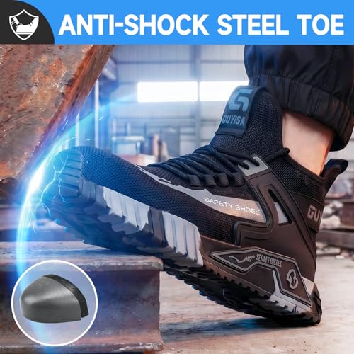 Image of Steel Toe Shoes for Men Work Safety Industrial Protective Men's Work Shoes for Construction Comfortable Lightweight Warehouse Factory