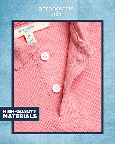 AEROPOSTALE Boys Polo Shirt - Comfort Stretch Classic Fit Short Sleeve Pique Athletic Golf Polo Shirt for Boys (Sizes: 4-16)3