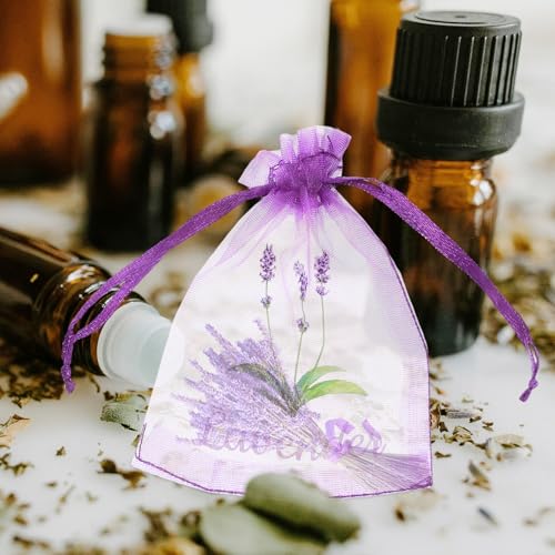 20 bolsas de sachet lavanda morado con cierre miniatura 6