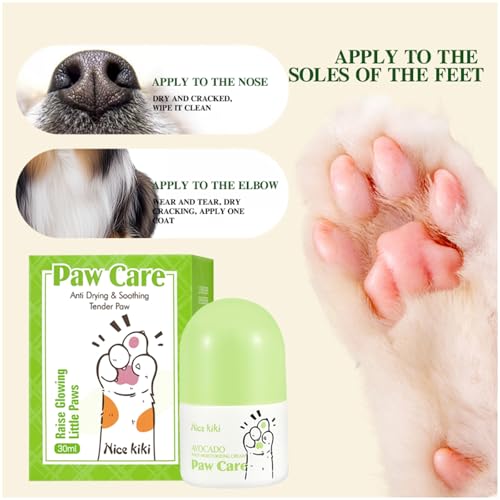Image of Dog Paw Pad Balm Roll-On Balm Dog Elbow Protector Paw Care Non-Greasy for Cracked Dry & Damaged Paws
