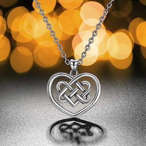 Pendentif noeud de l'amour et coeur, le cadeau de bijoux idéal