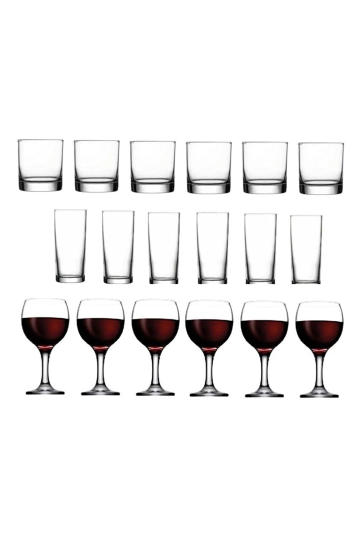 Paşabahçe 18 Parça Istanbul Viski Rakı Ve Şarap Bardağı Seti