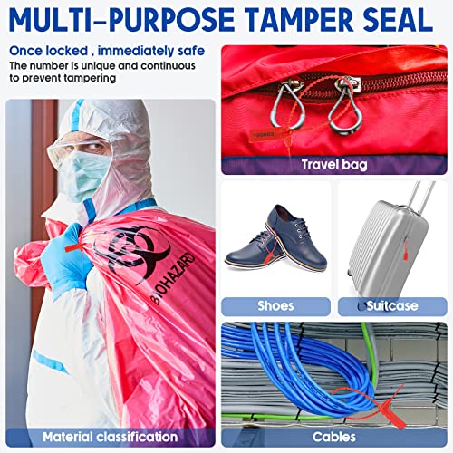 Roowest ROOWEST-PLASTIC TAMPER-04 1000 Pcs Plastic Tamper Seals Fire Extinguisher Tags Security Tags Seals Safety Numbered Zip Ties Labels Safety Disposable Self Locking Signage 250 Mm Length thumb #3