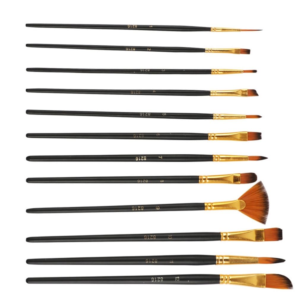 Lot de pinceaux en nylon pour aquarelle, pastel, peinture à l'huile, aquarelle, pastel, peinture artistique