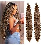 Gozill Honey Blonde Deep Wave Crochet Hair for Boho Braids 27# Synthetic Boho Hair for Braiding
