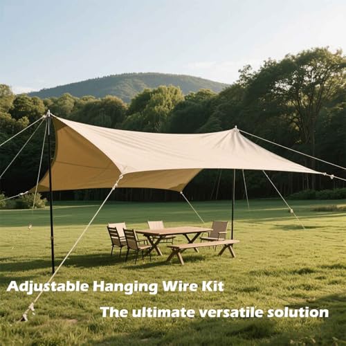 Image of Golf Net Hanging Kit - 40FT Heavy Duty Adjustable Steel Cable, Fits 10 /20 /30 /40FT Sports Nets, Easy Secure Setup (Net Not Included)
