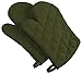 DII 100% Cotton, Terry Oven Mitts 7 x 13", Heat Resistant, Machine Washable for Everyday Kitchen Basic, Set of 2, Sage