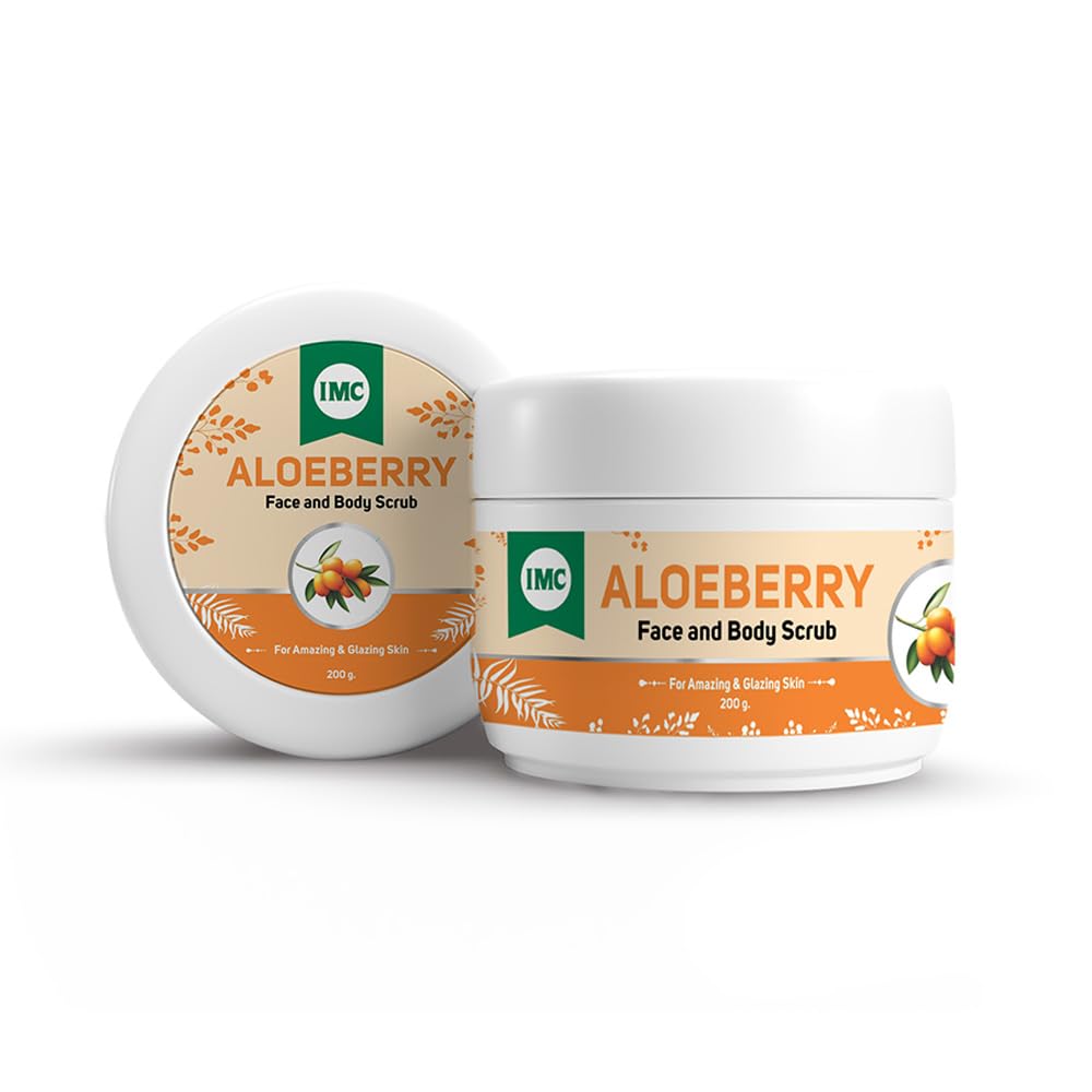 IMC Herbal Aloeberry face & Body Scrub Optimum Option with Goodness of Aloe Vera and other Natural Herbs | 200gm | Pack of 1 | Provides Amazing and Glazing Skin.