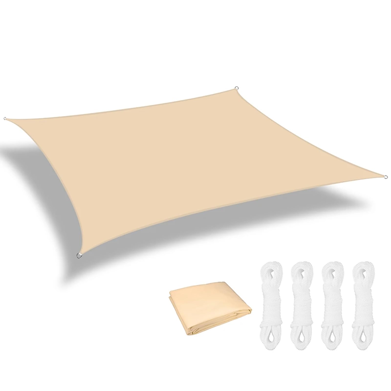 Voile d'ombrage rectangulaire 3x5m gris imperméable en polyester résistant