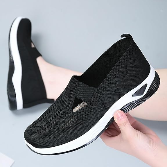 Orthopedic Shoes for Women,Women Wide Width Breathable Walking Comfortable Slip on Sneakers Orthowalk Nurse Shoes Non Slip Food Service Lightweight Sneaker3