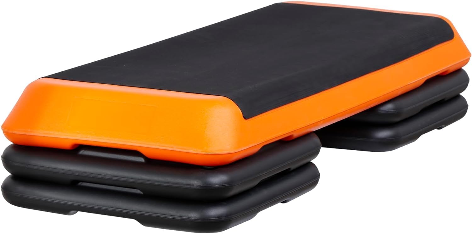 Adjustable Workout Aerobic Stepper, Exercise Step Platform Trainer with 4 Risers,Non-Slip Surface for Home Gym Workout Training