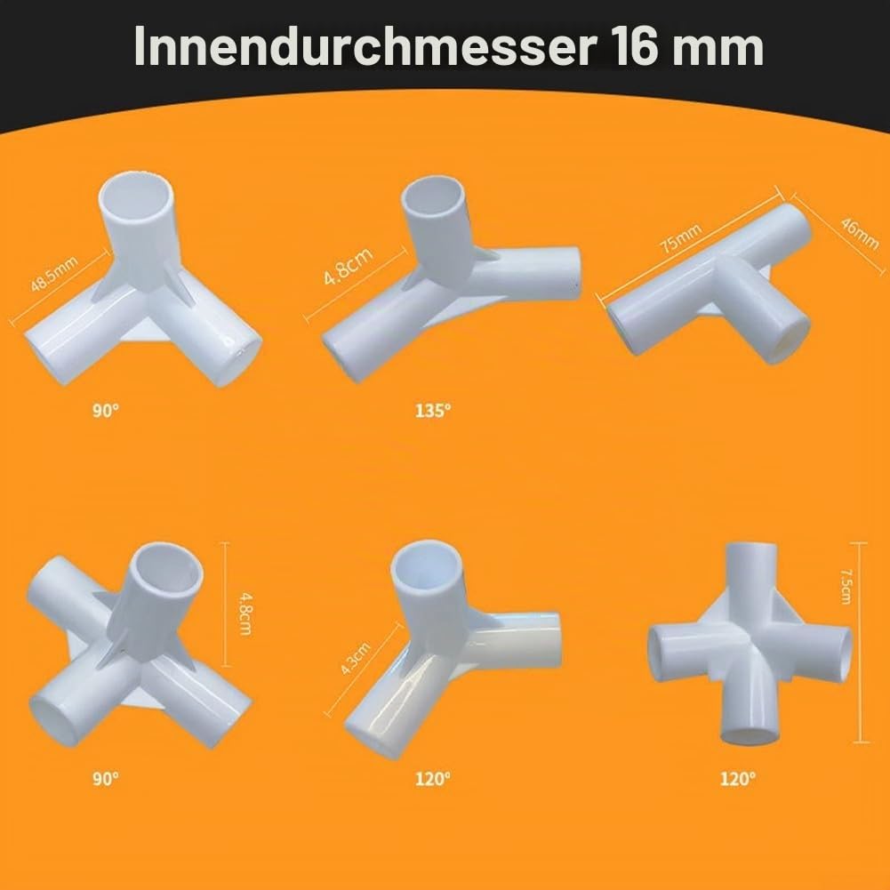 zeltstangen verbinder kunststoff 10 Stück Zeltstangen-T-Verbindungsstück, für Haustierbett-Stange, feste Gelenke, 3-Wege-Verbinder, Kunststoff-Rohrverbinder, Ellenbogen, rechtwinklig, T-Eckverbinder für Campingzelt (90-Grad-T-Stück) Garten Größe:9 (L) Tile Lifting & Tenting 100640