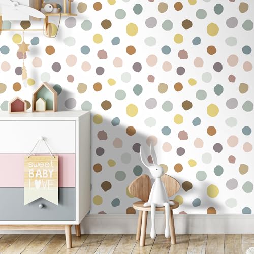 iPaste Morandi Polka Dot Wallpaper Peel and Stick...
