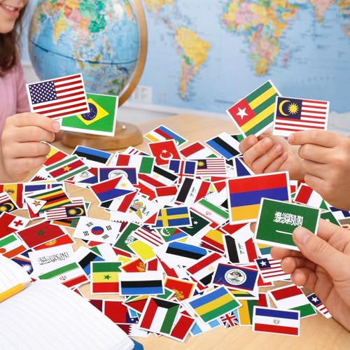 Image of Marspark 1200 Pcs Mini International World Flag Confetti 1 Inch Around The World Table Confetti Country Flags International Decor for 2026 Sporting Events Classrooms Sports Clubs Bars School Festivals