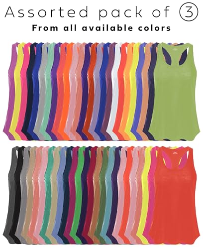 Image of Sexy Basics Women's Everyday Flowy Burnout Slub Racer Back Tanks | Active Workout Tops | Multi Packs & Colors