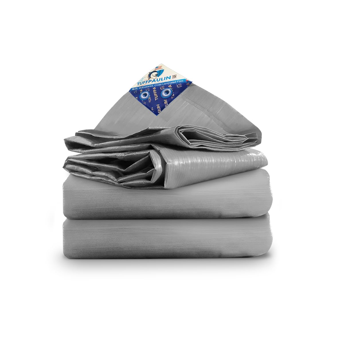 TUFFPAULIN Plastic 6Ft X 9Ft 120 Gsm Silver Tarpaulin Tirpal, Extra Strong, Reinforced, Uv Resistant, 100% Waterproof Virgin, 6 Layer Mlcl 3D Rib Technology-1 No., 108x72x0.03 In