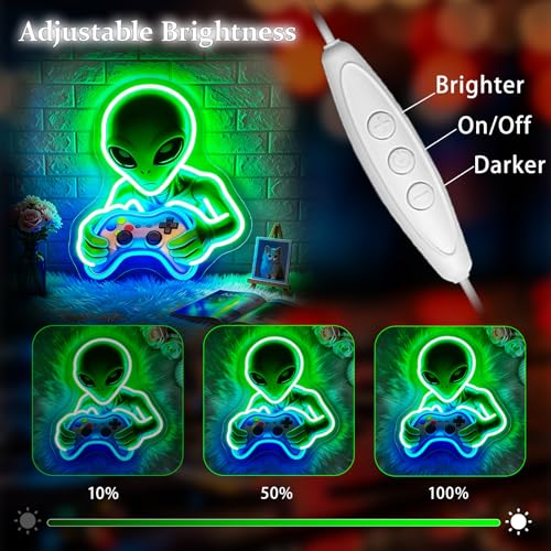 Image of Neon Sign Alien Gaming Neon Sign for Wall Decor LED Sign Neon Light