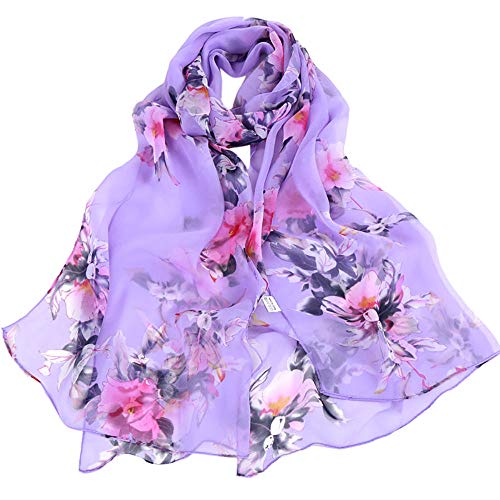 Scarfs for Womens Lightweight Floral Neckerchief Scarves and Wraps Sunscreen for Fall Summer Season Beach Wrap Shawl