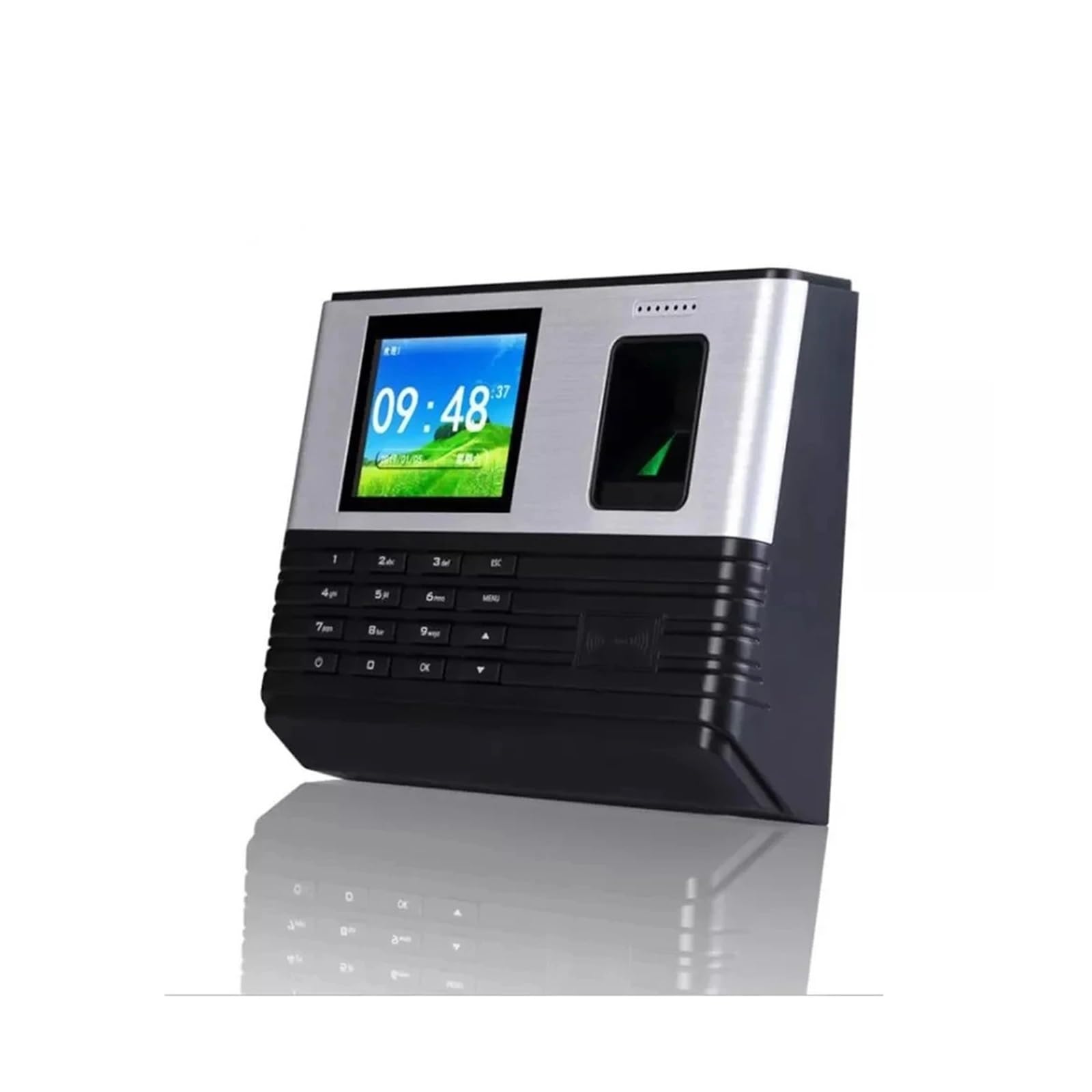 Control horario empleados Máquina de control de asistencia con tarjeta RFID de 125 KHz, registrador de tiempo con huella dactilar, terminal de oficina, reloj de tiempo, máquina de control de tiempo