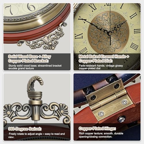 Vintage Double Sided Wall Clock with Glass & Copper Finish - Image 4