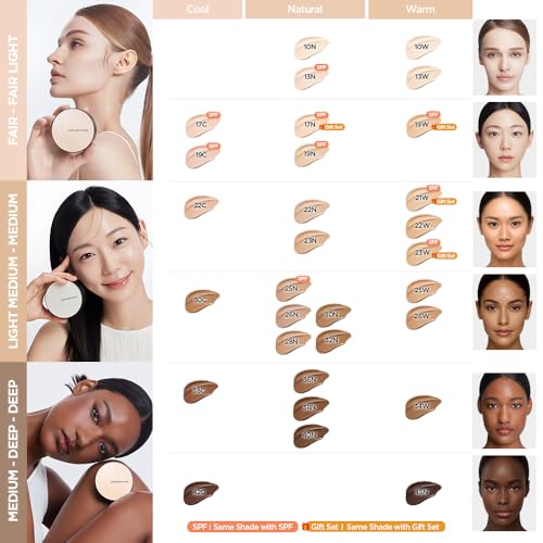 Image of JUNG SAEM MOOL Essential Skin Nuder Cushion | Natural Finish, Buildable Coverage Cushion Foundation by Korean Makeup Artist (Refill Included, SPF 50 | Gift Set with Mool Cream & Puff), 21 Medium