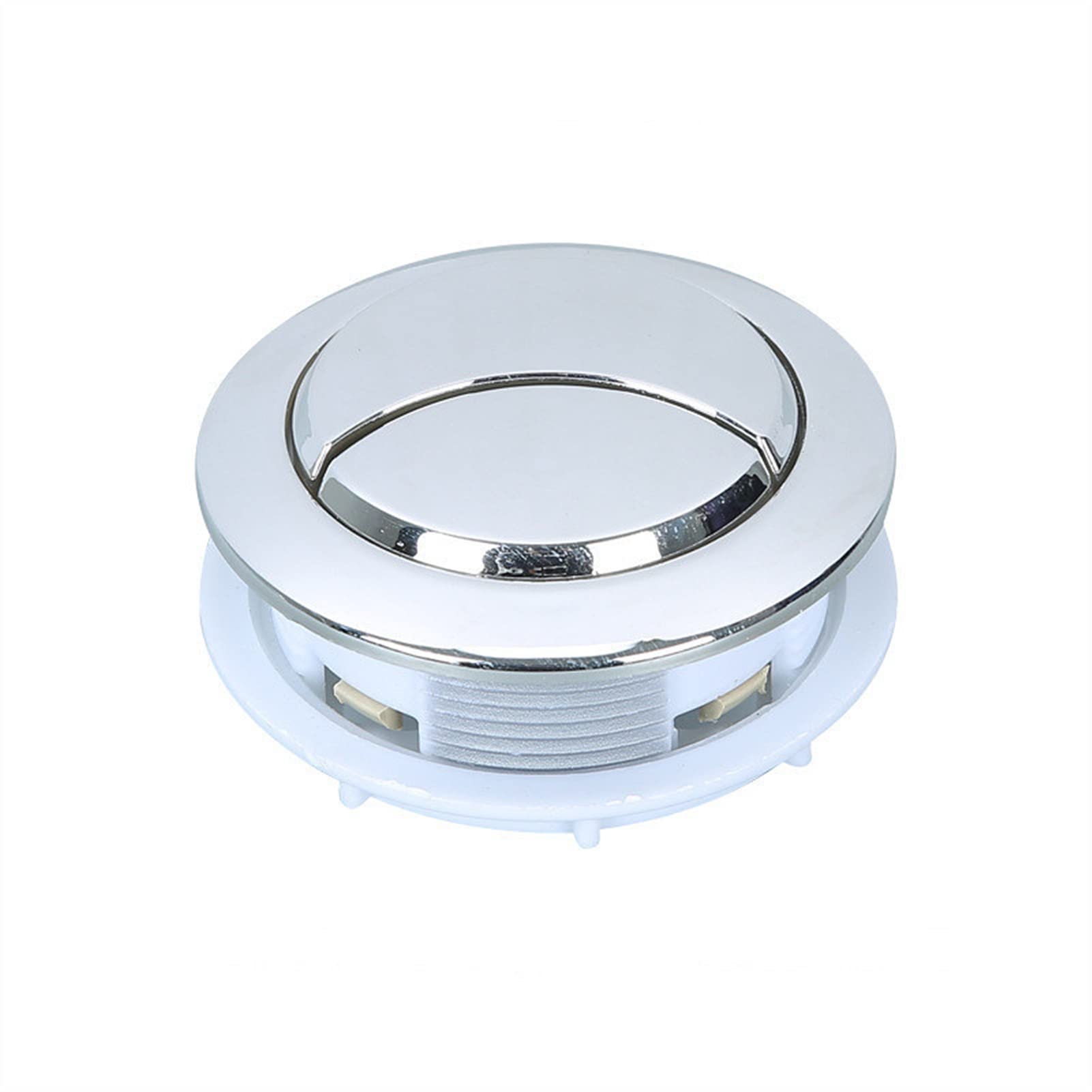 Toilet Flush， Plastic Round Toilet Button Water Tank Double Flush Top Diameter 69mm Installation 58mm，Silver