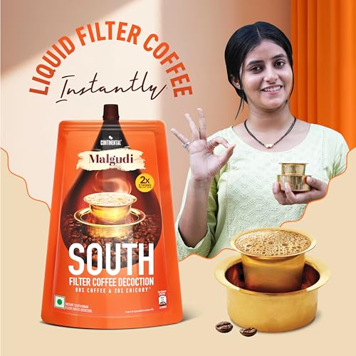 Image of Continental Malgudi Filter Coffee Decoction | Ready-to-Use Instant Liquid Filter Coffee | Strong South Indian Traditional Filter Coffee Taste | 200ml (Pack of 1)
