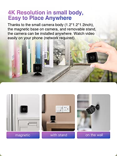 Wiwacam Small Spy Camera 4K Ultra Hd, Wifi Hidden Wireless Nanny Cam Cameras For Home Security Surveillance Wlan Cam Indoor, Motion Detection Night Vision, Battery, Sd Card Slot, App, Mw1 #TOP1