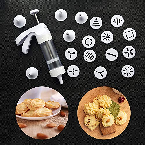 Cookie Press-Cookie Gun Press Biscuit Maker with 6 icing tips and 12 Decorative