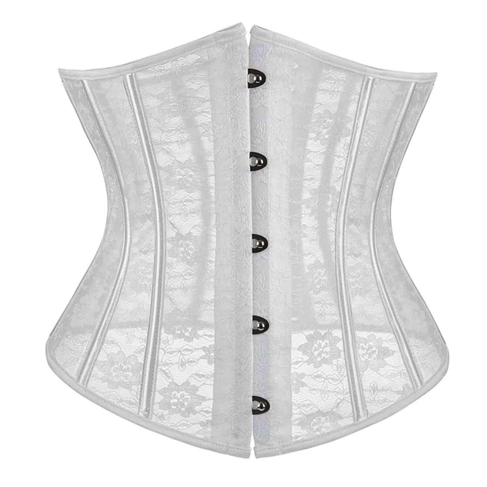Corsets for Womens Buckle Steel Boned Yarn Hourglass Underbust Bodysuit Everyday Bustier Body Shaper Waist Cincher