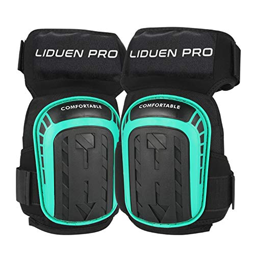 LIDUEN PRO Knee Pads for Work,Construction, Gardening, Cleaning, Flooring and Garage - Heavy Duty Support Kneepads for Men with High Density Foam Padding Gel Cushion and Adjustable Straps