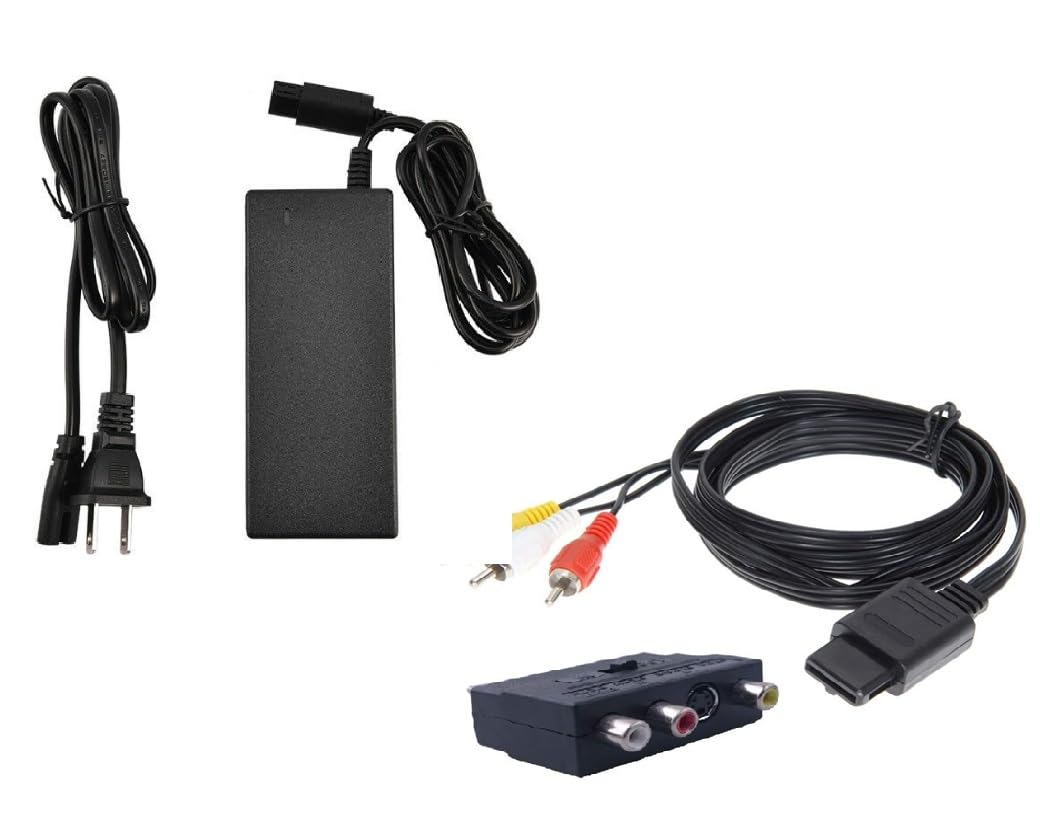 Kit pour Nintendo Game Cube GC avec câble d'alimentation TV Scart 3 RCA Câble de charge Câble d'alimentation Fiche d'alimentation