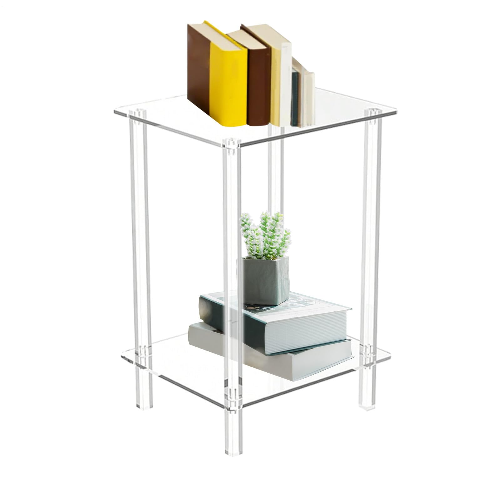 Tavolino in acrilico trasparente, 30 x 25 x 55 cm, design, mensola multifunzionale, organizer moderno per hotel, dormitorio, appartamento, ristorante, bagno, soggiorno