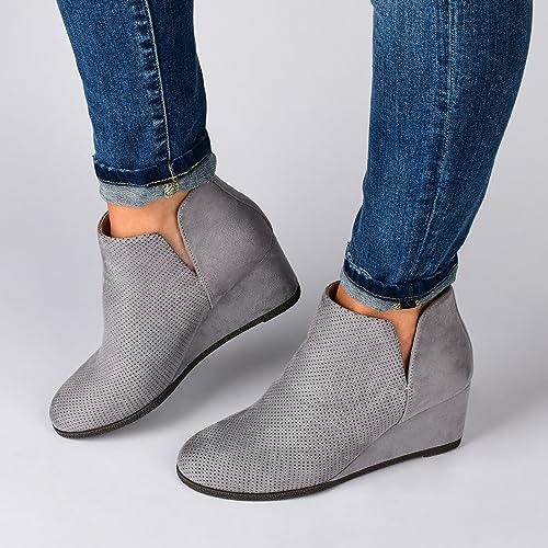 Journee Collection Womens Mylee Pull On Wedge Booties - 8.5 - Black 6