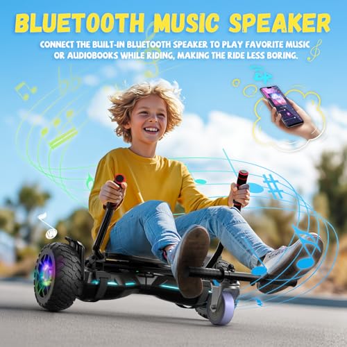 Image of SISIGAD Scooters for Kids Ages 7-12, with Built-in Bluetooth Speaker and 6.5 inch Colorful Lights Wheels, Safety Certified Self Balancing Scooter