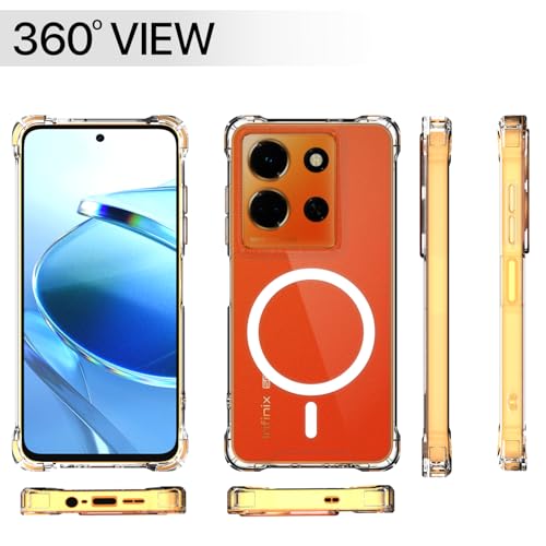 Image of Pikkme Back Cover for Infinix Note 30 5G Mag-Safe Shockproof PC + TPU | Protective Case Magnetic Support | Bumper Case (Transparent Mag-Safe)
