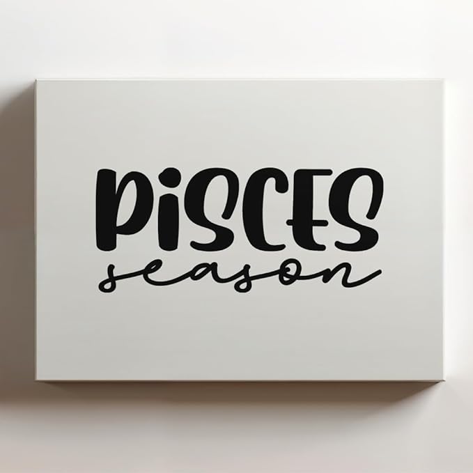 (Black, 18x12x1.25 In) Gallery Wrapped Canvas Wall Art Print of Pisces Season - 100% Cotton, Ready to Hang, High-Definition Giclée Printing, Fade-Resistant, Modern Home & Office | BICUNCAe808402BL